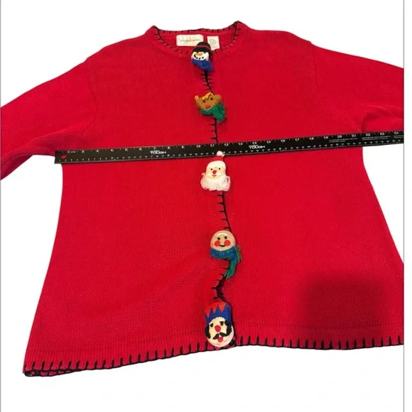 Vintage Lemon Grass ladies’ size XL Red Christmas Cardigan - Picture 5 of 9